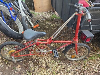 Dahon Classic 5 Speed Folding Bicycle 1980s Vintage Maroon Dark Red