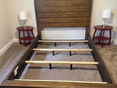 Queen bed frame and nighstands