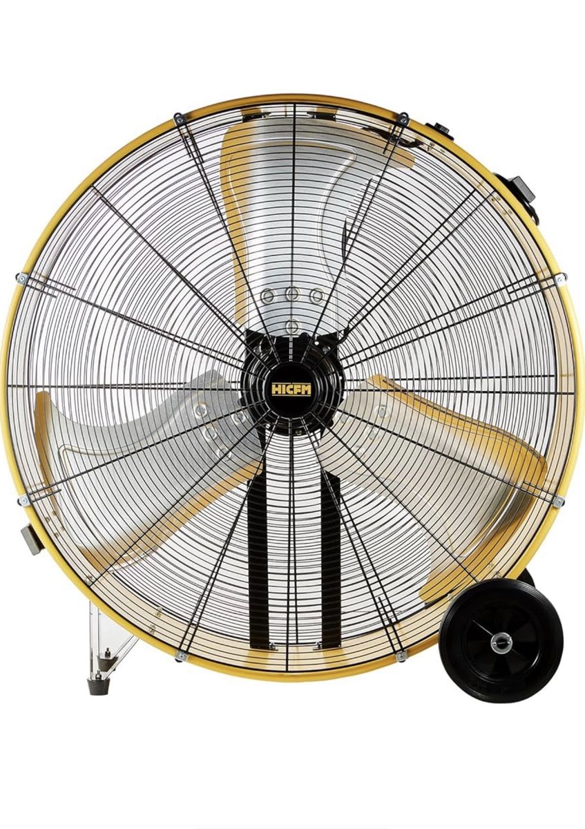 HiCFM 36" Industrial Drum Fan, 21100 CFM High Velocity Floor Fans 2 Speed 4/5 HP Heavy Duty