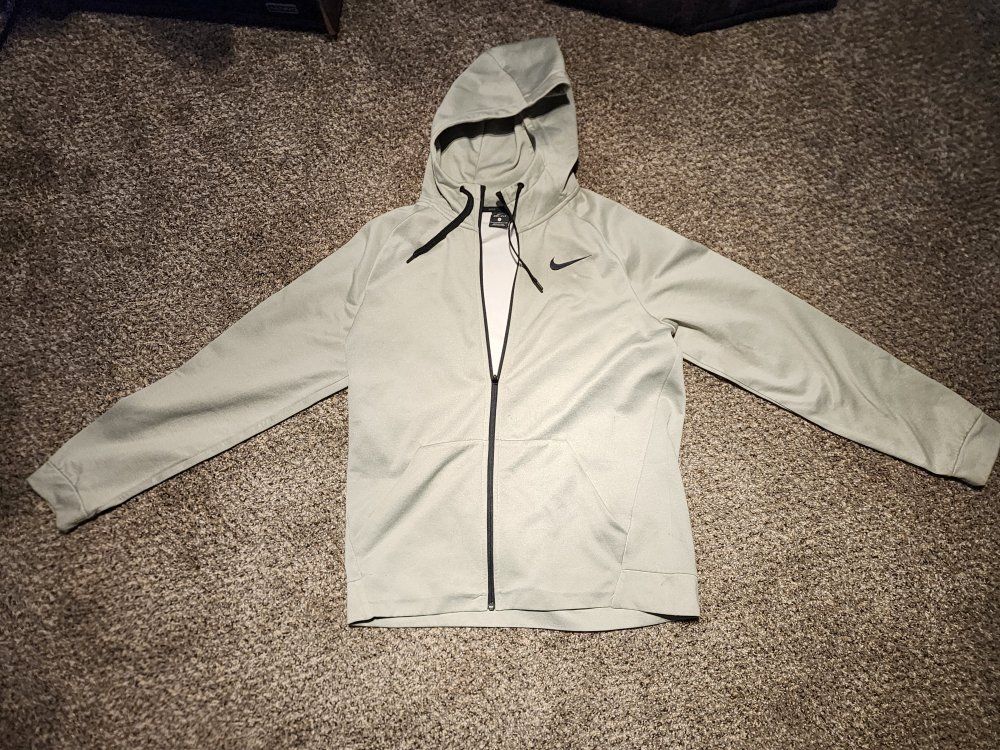 Nike Dri-FIT Full Zip Hoodie - Gray, Size M