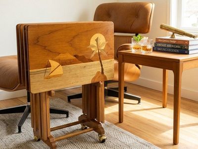 Vintage MCM Folding TV Tray Tables