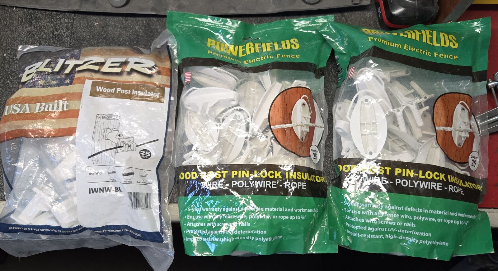 Electric Fence Wood Post Insulators 3 Packs Sold Each Brand New