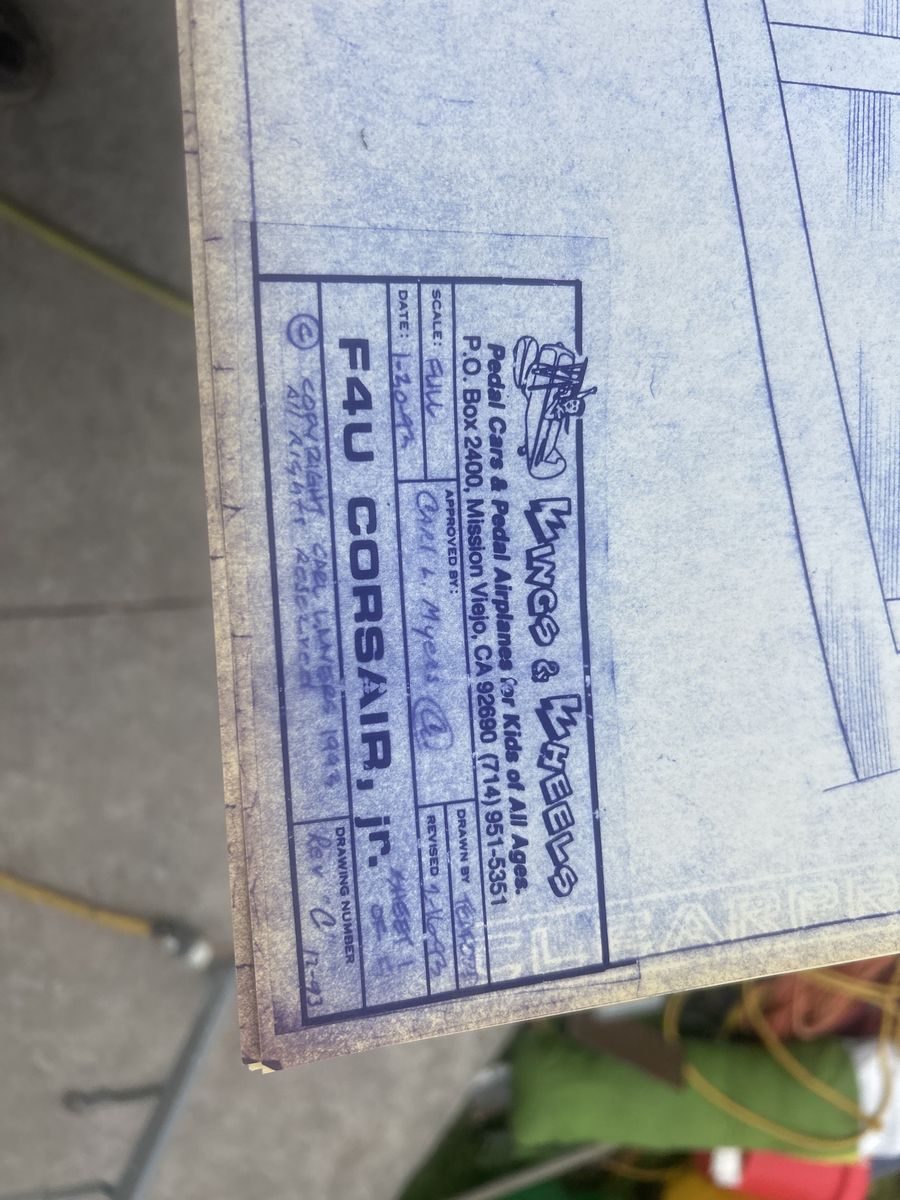 Child Peddle F-4U Corsair Plans