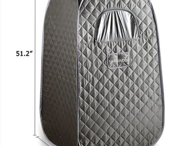 Collapsible Willowbye Portable Steam Sauna - Gray, Personal Home Spa (Tent Only) It's insulated could make a good hunting blind