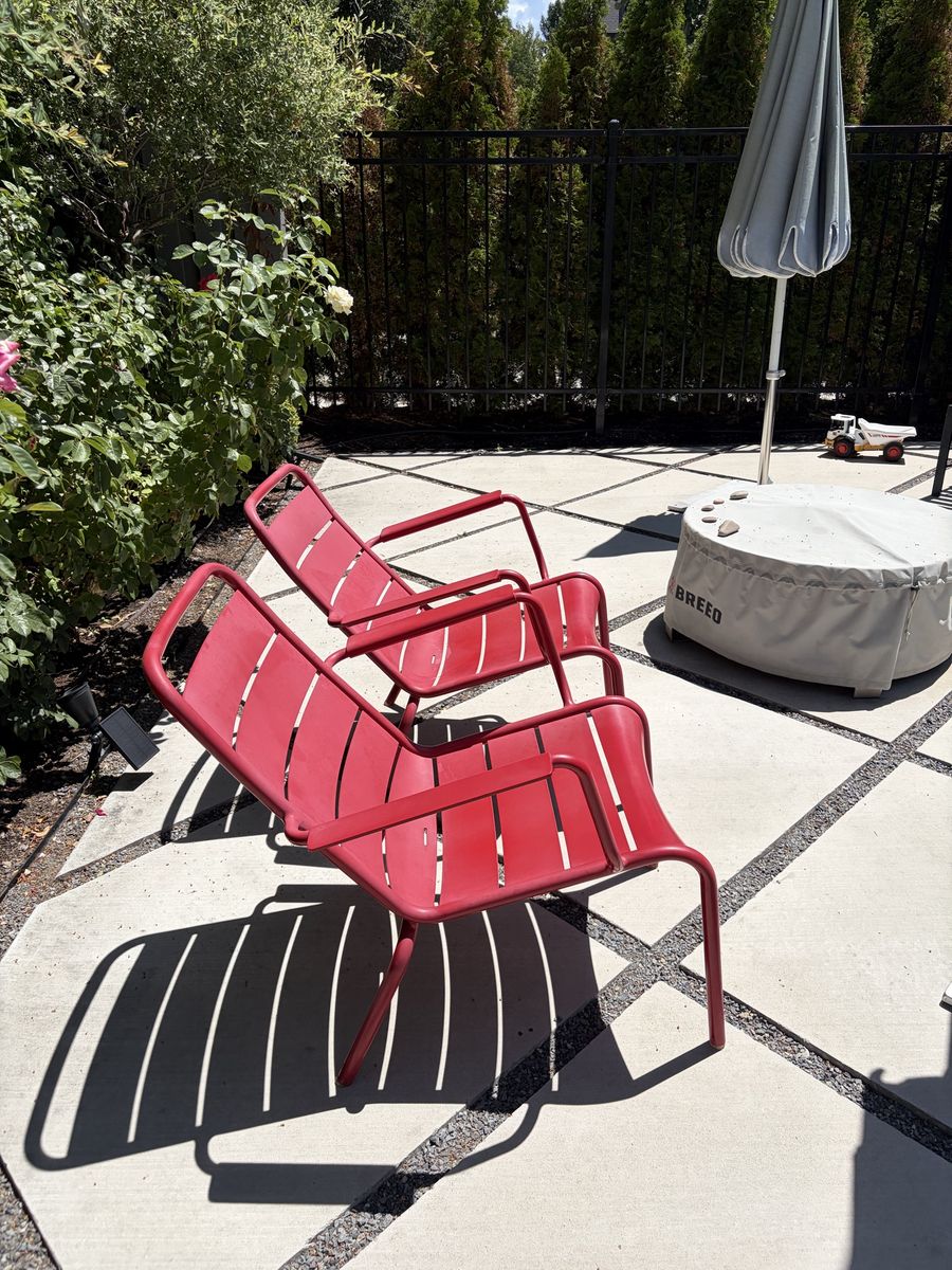 Fermob modern outdoor lounge chairs (two chairs)