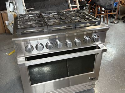 DCS by Fisher & Paykel 36" Gas Range Stainless Steel 6 Burner Freestanding Oven