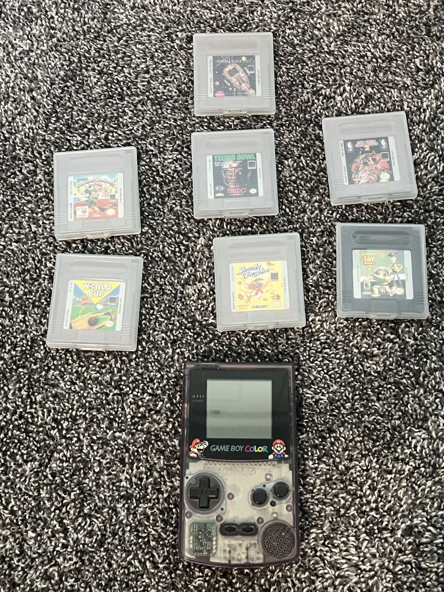 Nintendo Gameboy Color Bundle (Atomic Purple + 7 Games)