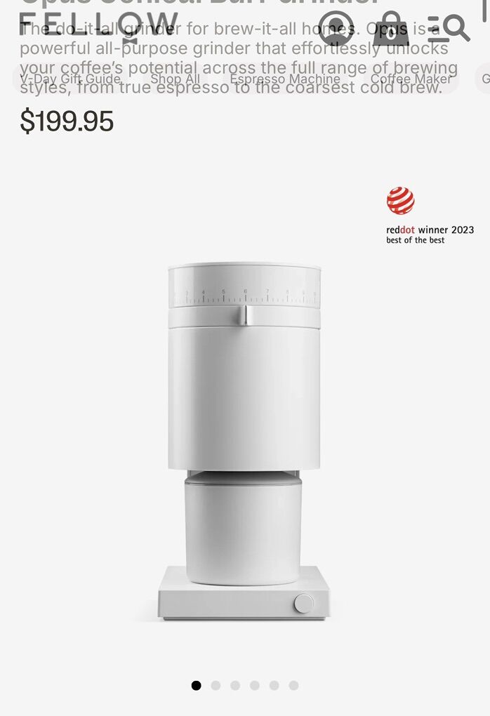 Fellow OPUS Conical Burr Grinder Coffee Bean