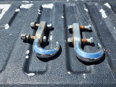 Chrome frame mounted tow hooks