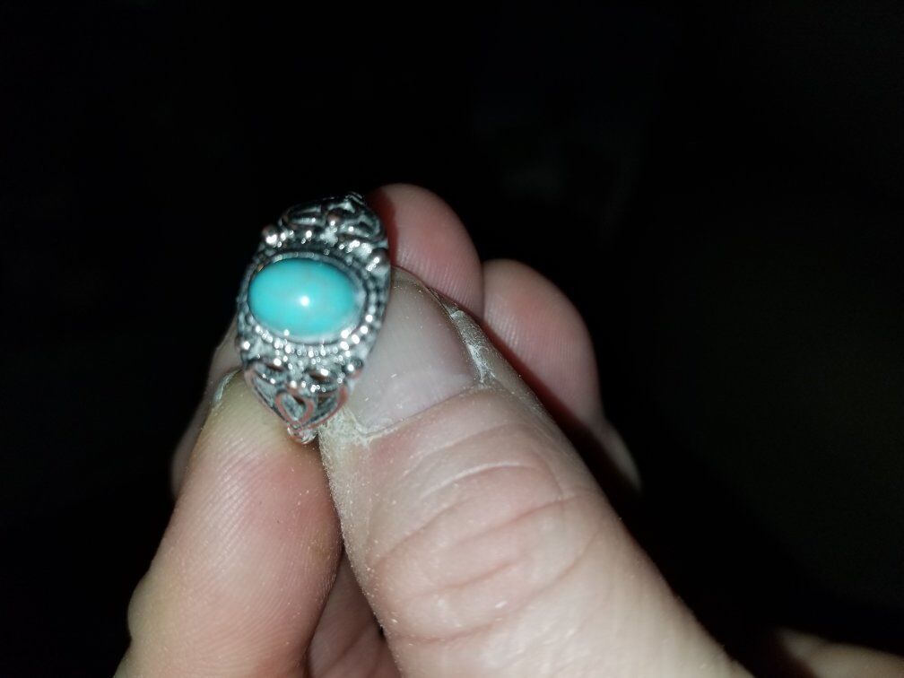 real silver 925 stamped and real turquoise ring