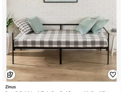 Brandi quick lock twin day bed frame with steel slat support