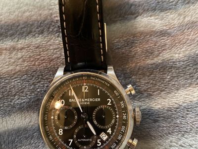 Baume & Mercier Geneve Automatic Chronograph Watch with Leather Strap