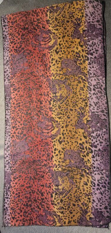 Sheer Leopard Print Scarf