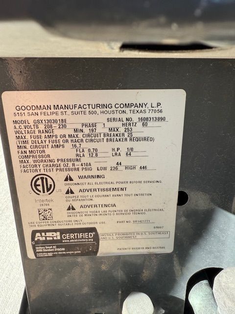 Goodman Central Unit