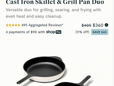Caraway Cast Iron Skillet & Grill Pan Duo