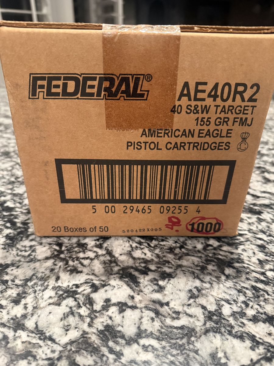 Federal American Eagle .40 S&W 155GR. FMJ 1000 rounds $300.00