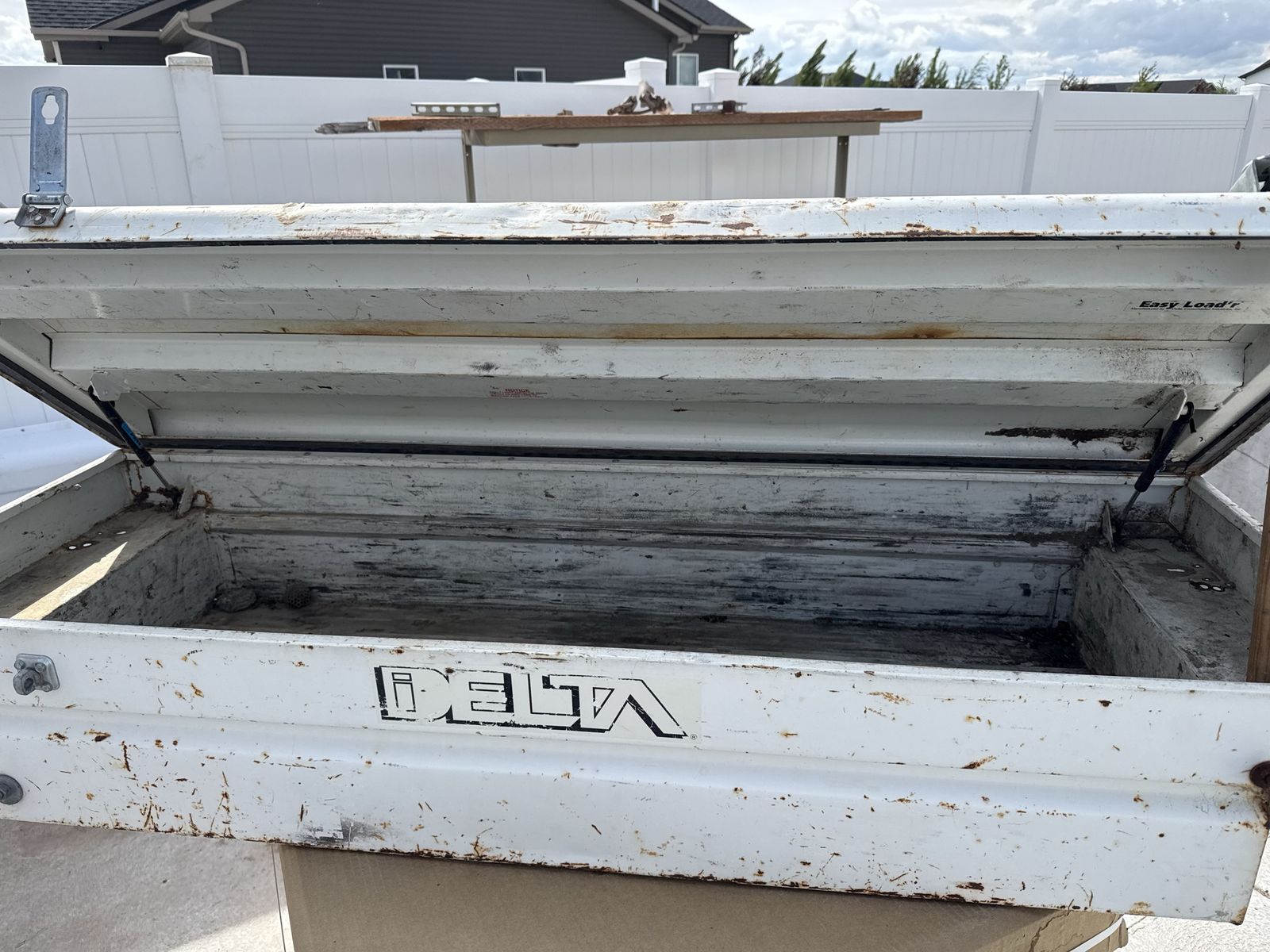 Delta White Steel Crossover Truck Bed Tool Box