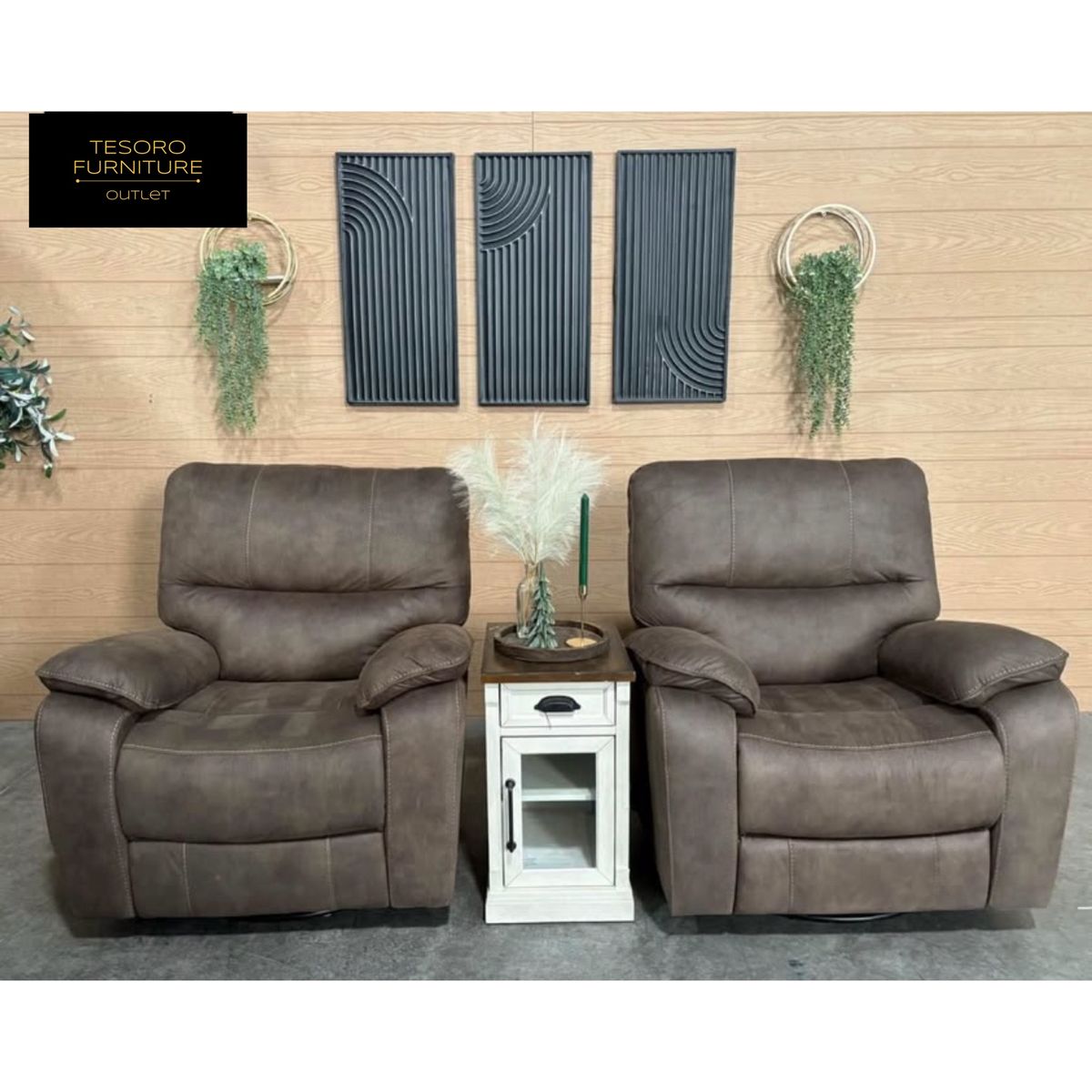 HENLEY UPHOLSTERED ROCKER RECLINER SWIVEL CHAIR SET