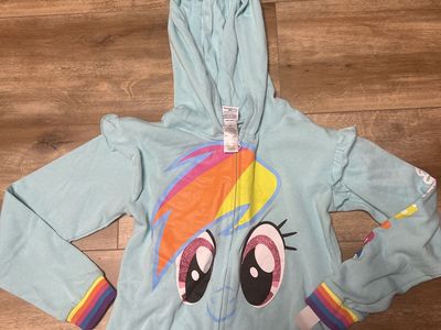 My Little Pony Girls' Rainbow Dash "Gotta Dash" Full-Zip Hoodie, Size L (10-12)