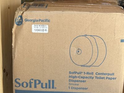 Georgia-Pacific SofPull 1-Roll Centerpull Toilet Paper Dispenser Smoke 56501