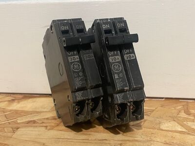 GE 30 amp double pole circuit breakers General Electric