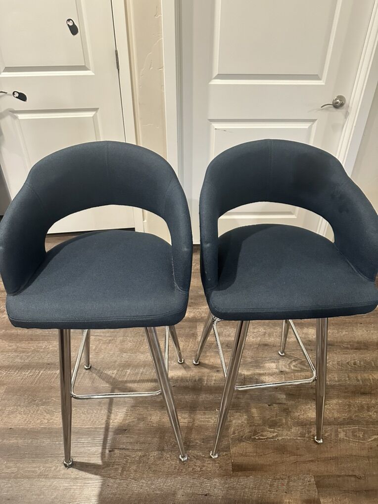 Brage Living Miramar Contemporary Blue Barstool