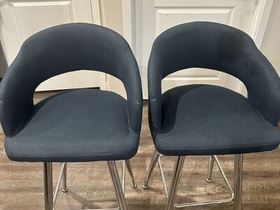 Brage Living Miramar Contemporary Blue Barstool