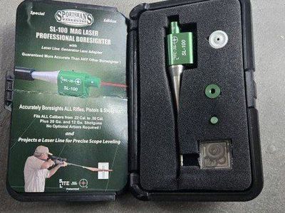 Sportsman's SL-100 Mag Laser Boresighter for .22-.50 Cal Rifles, Pistols & 12/20 Ga Shotguns