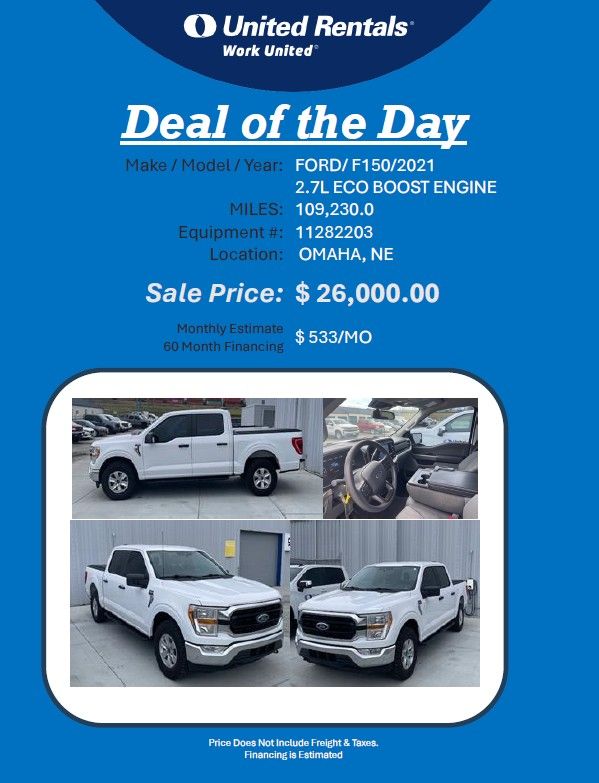 Pickup truck Ford F150 2021 with 2.7 Eco boost Omaha NE