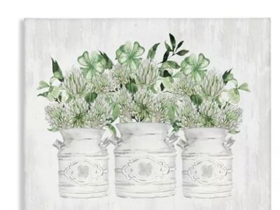 NEW Rustic Shamrock Bouquet Canvas Art 24" x30"