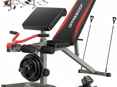 OPPSDECOR 6-in-1 900lb Weight Bench w/ Squat Rack - Brand New, Unopened