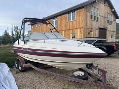 Monterey 1990's Ski Boat - White/Maroon - Good Condition with Cuddy and Trailer