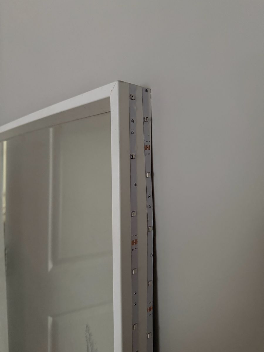 Full Length Mirror with LED Strip Lights - White Frame