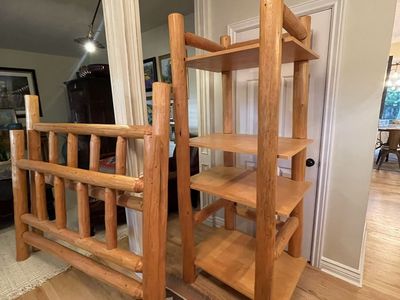 Queen Log Bed & Entertainment Stand