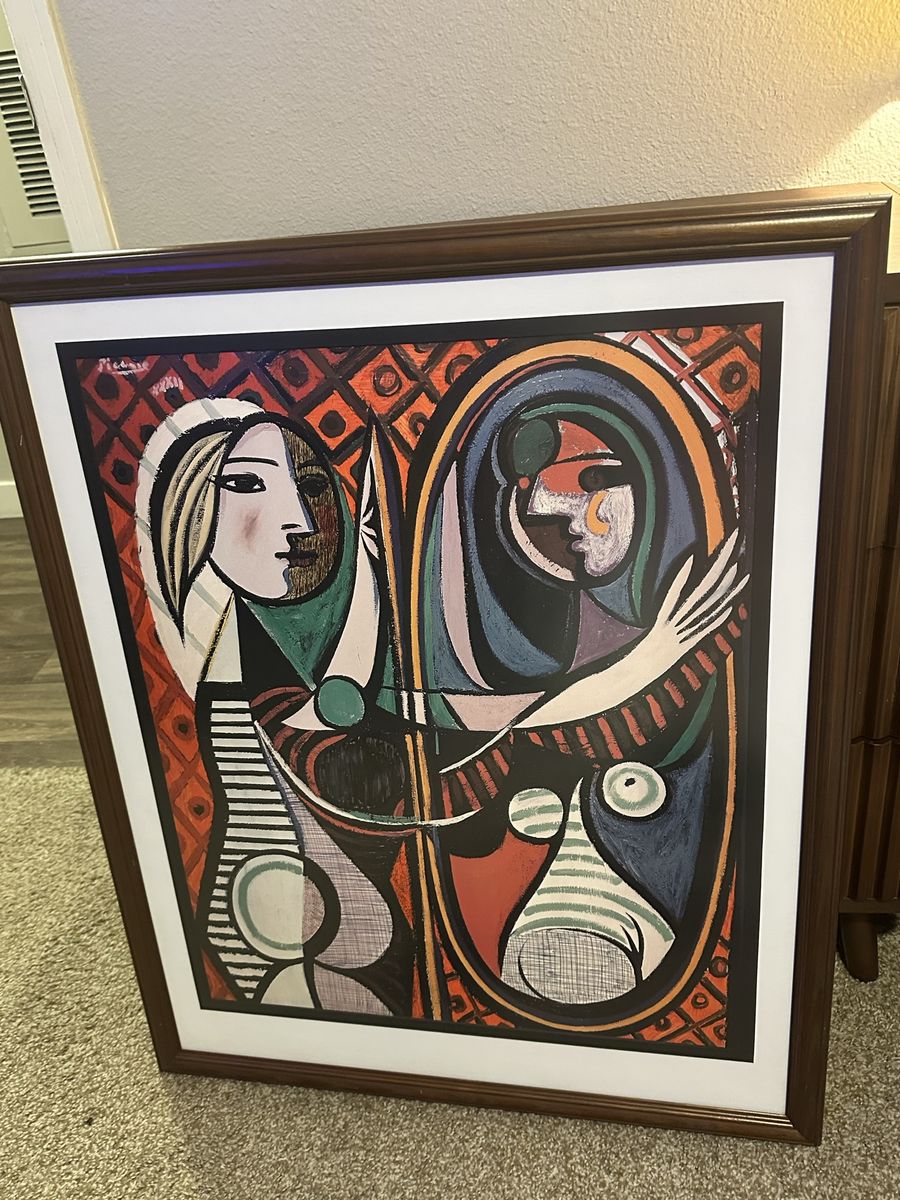 Framed Picasso Girl Before a Mirror Framed Art Print Wall Decor