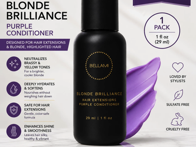 Bellami Blonde Brilliance Purple Conditioner Hair Extensions Travel 1oz NEW