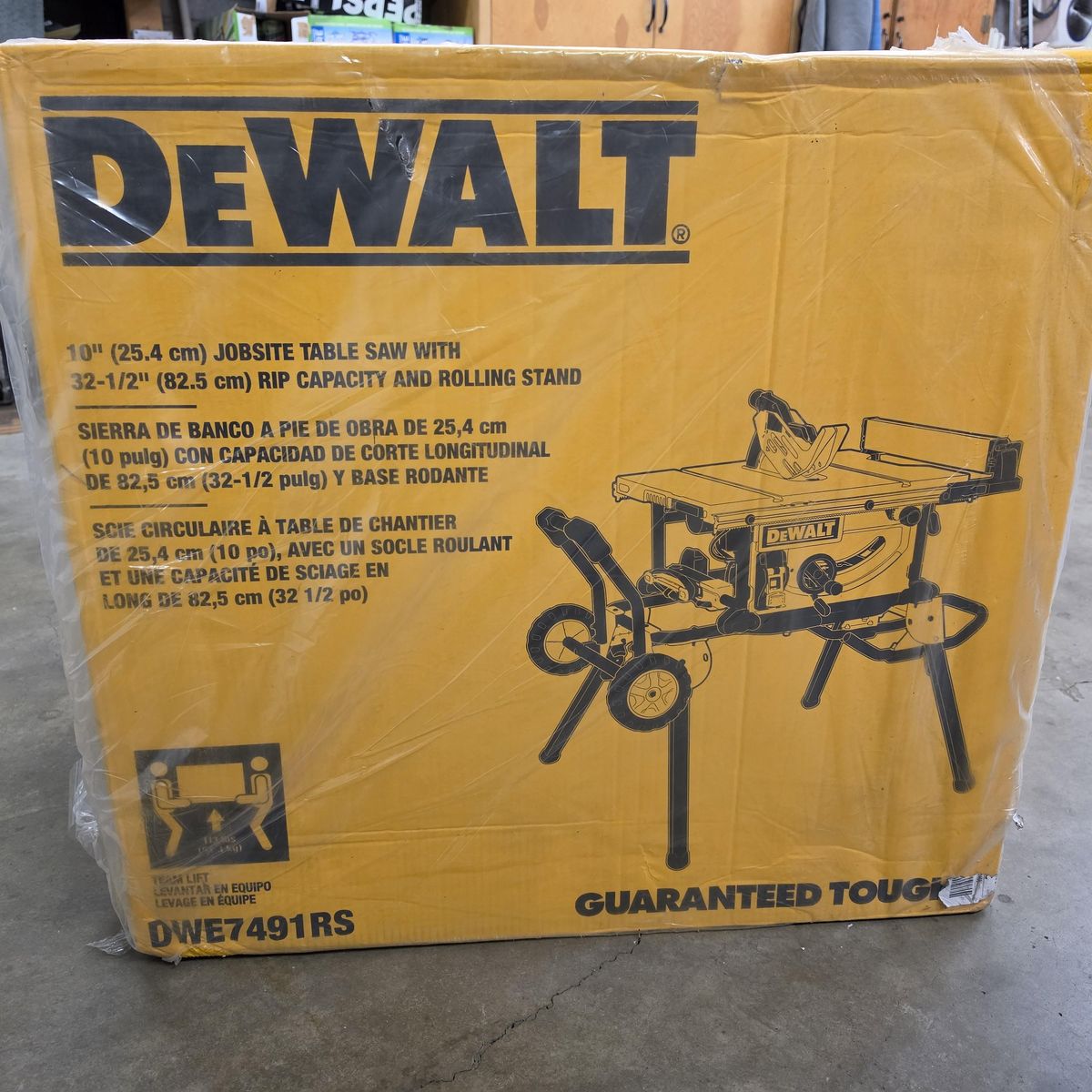 Dewalt 10" Jobsite Table Saw with Rolling Stand- Model DWE7491RS, new in box, never opened