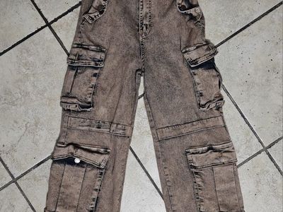 Women's Strapless Acid Wash Denim Jumpsuit Daisy Brand Brown - Versatile Cargo Style