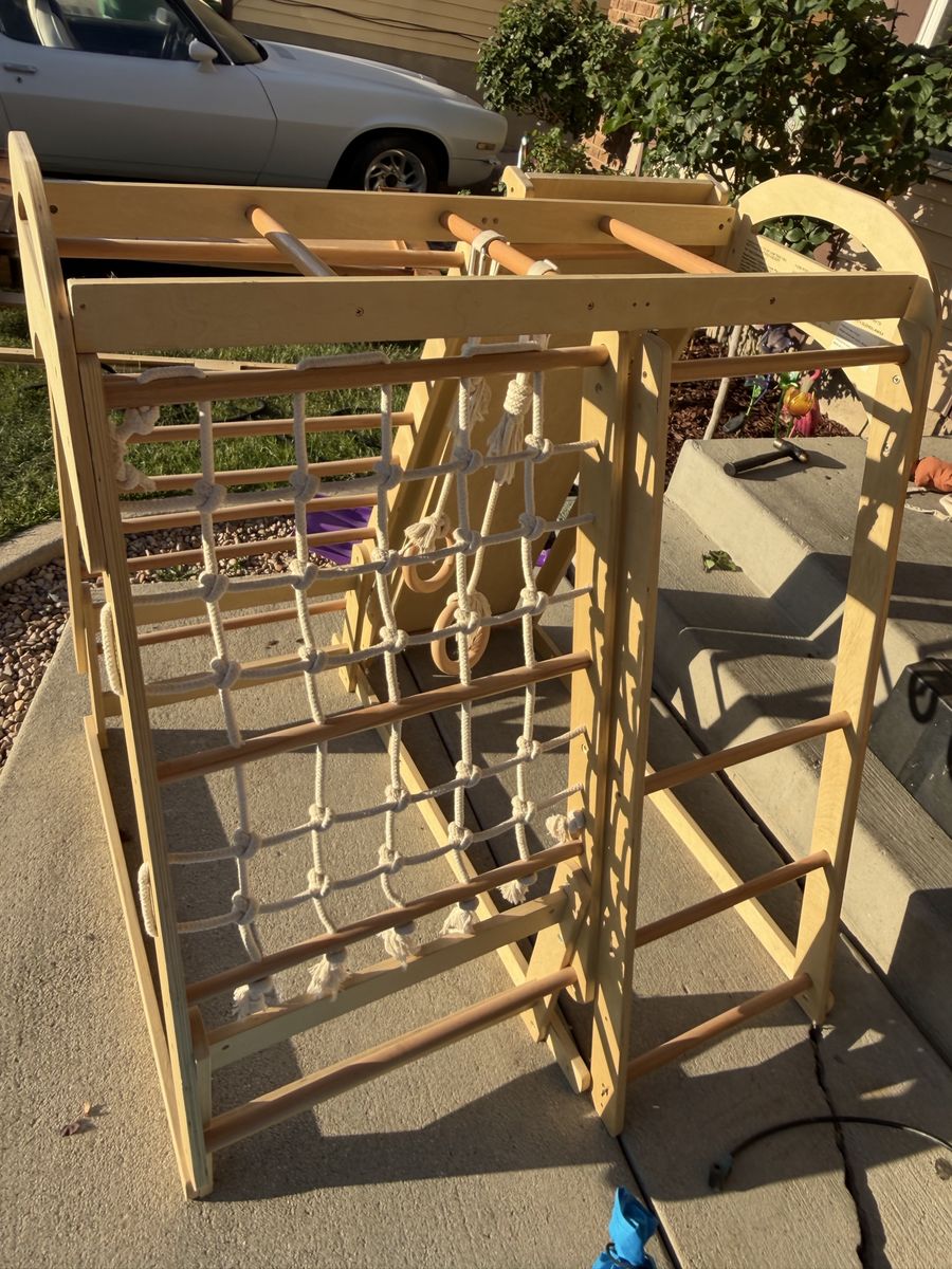 Kids wooden indoor jungle gym