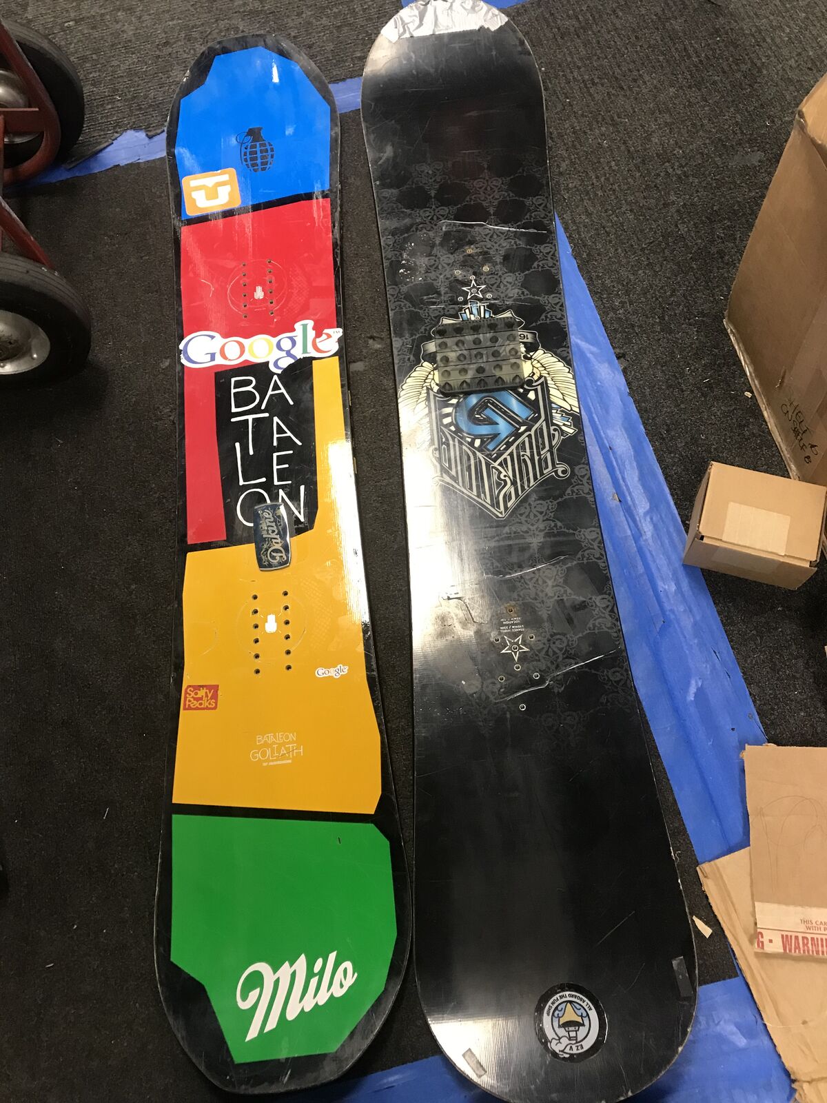 Art projects Snowboards from Burton snowboards and Battalion Snowboards