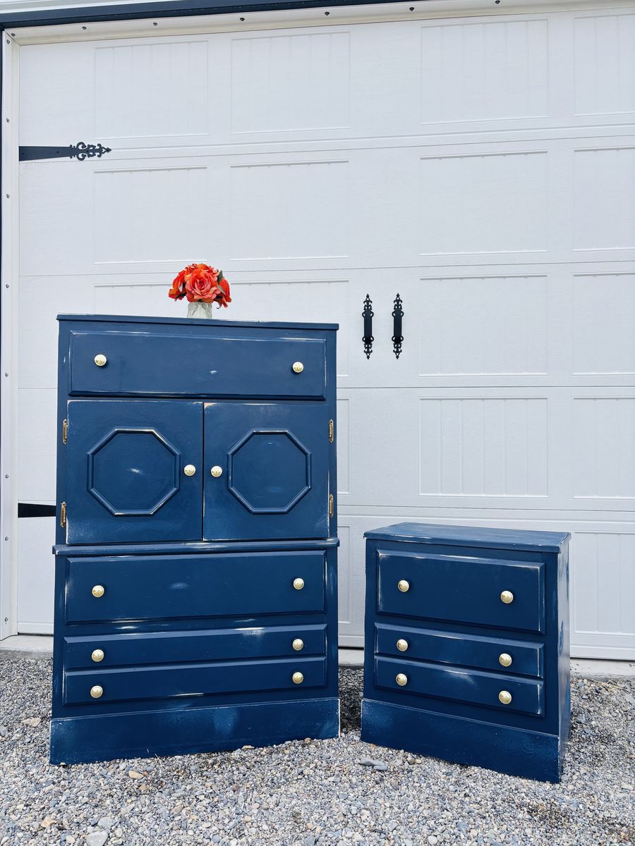 Navy Blue Distressed Set