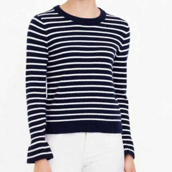 J.CREW navy/white striped ruffle-cuff sweater size XS in Draper $20 cash/venmo in Draper