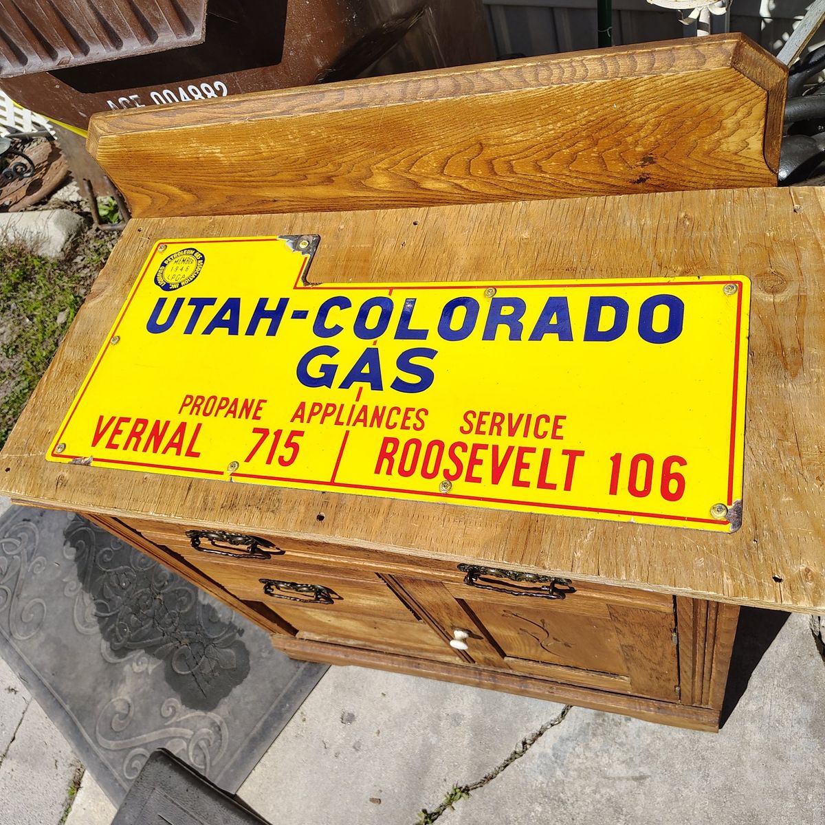 rare Utah old porcelain original sign
