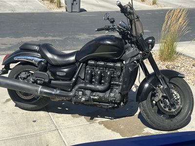 2007 Triumph Rocket III Roadster Motorcycle - Black, Windshield, Dual Exhaust