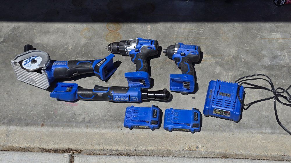 kobalt 24v power tools, drill, impact, ratchet, saw