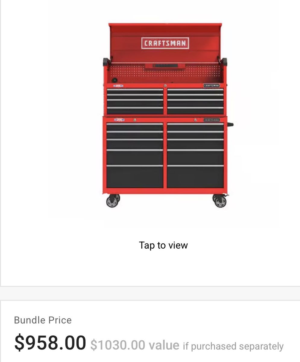 Craftsman 18-Drawer Rolling Tool Cabinet.