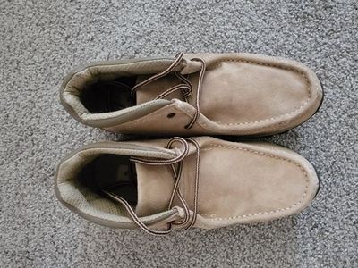 Men's Tan Suede Moccasin Style Shoes - Size 9