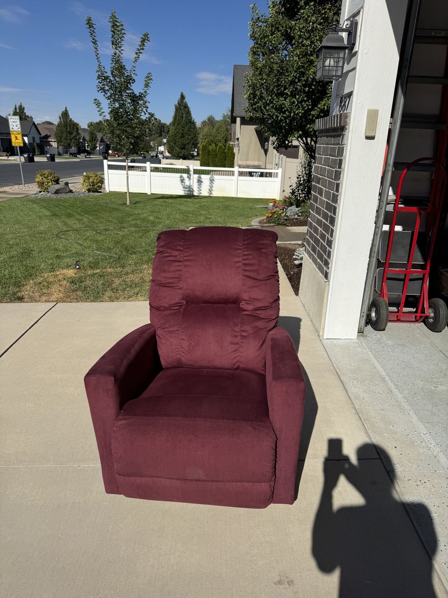 Burgundy Corduroy Recliner Chair