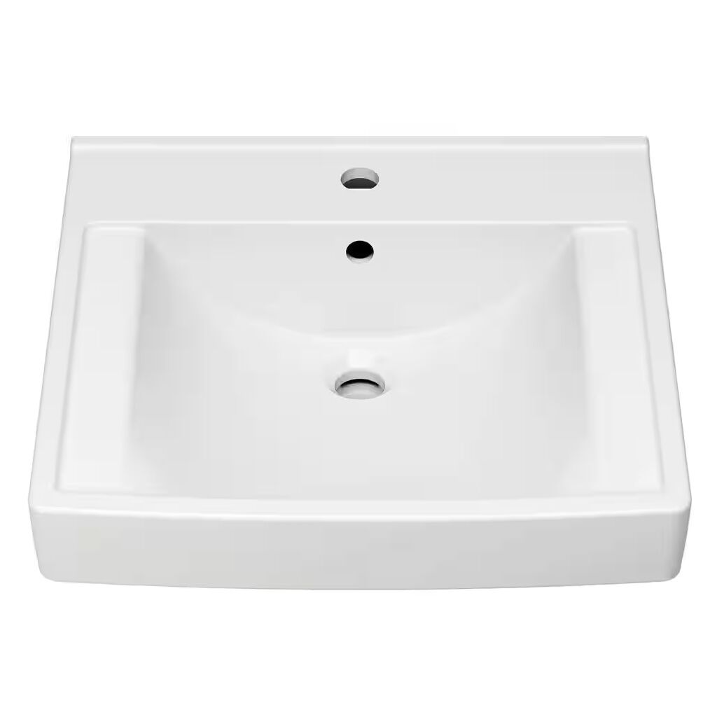 American Standard  Decorum Vitreous China Wall-Hung Rectangle Vessel Sink with Single Faucet Hole in White