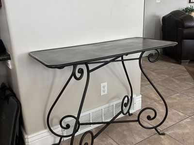 WROUGHT IRON CONSOLE SOFA TABLE